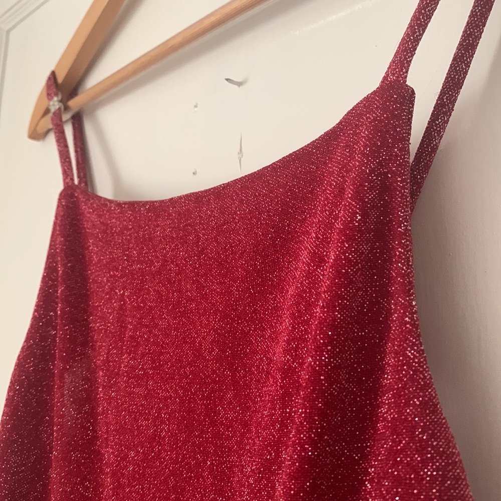 Ruby Red Sparkly Dress Size Medium - image 1